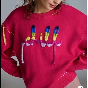 Anthropologie Hot Pink Chill Sweater. Size Small. NWOT